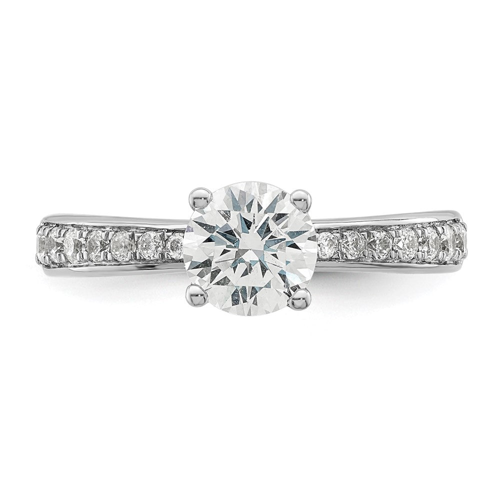 True Origin 14K White Gold 1/3 carat Lab Grown Diamond VS+ F+ Semi-Mount Round Engagement Ring