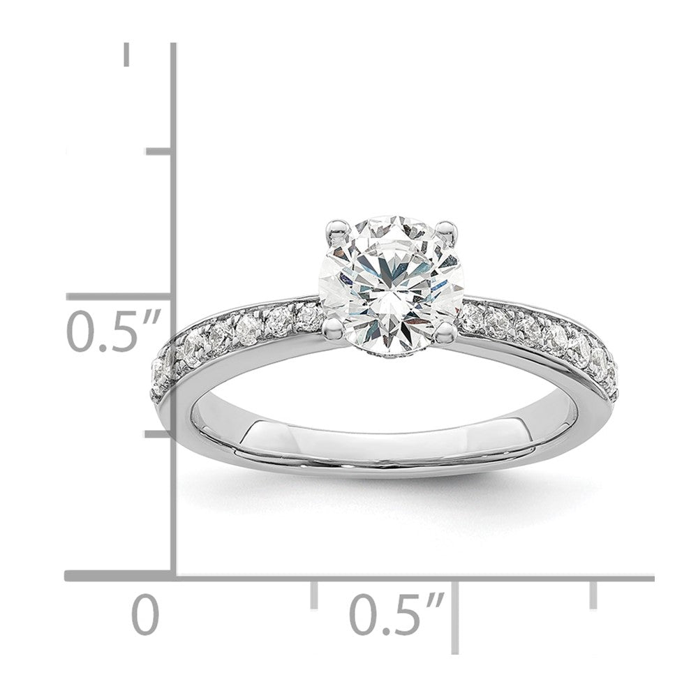 True Origin 14K White Gold 1/3 carat Lab Grown Diamond VS+ F+ Semi-Mount Round Engagement Ring