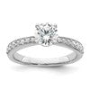 True Origin 14k White Gold 1/3 carat Lab Grown Diamond VS  D E F  Semi Mount Round Engagement Ring