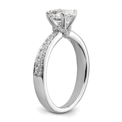 True Origin 14K White Gold 1/4 carat Lab Grown Diamond VS+ F+ Semi-Mount Oval Engagement Ring