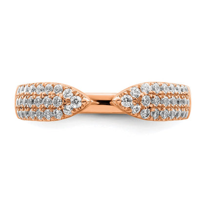 True Origin 14K Rose Gold 1/2 carat Lab Grown Diamond VS+ F+ Complete Wedding Band