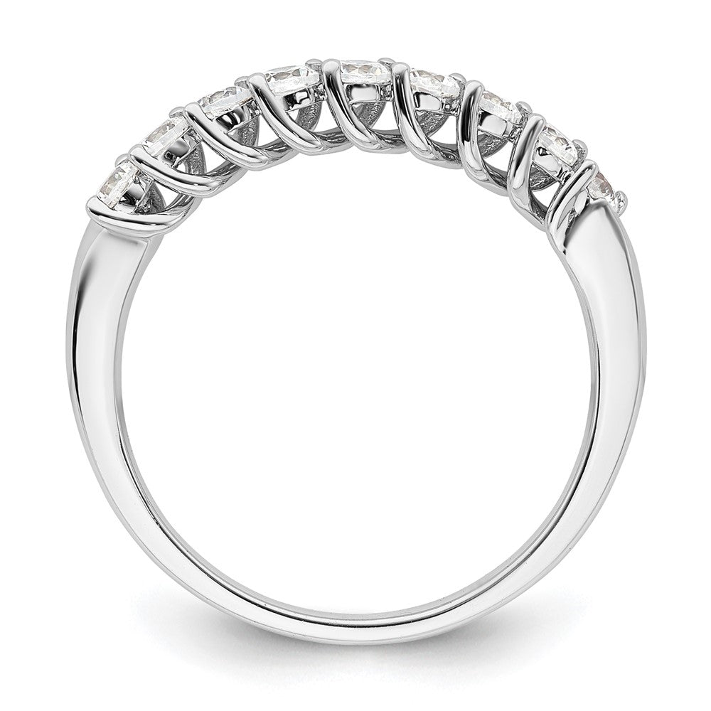 14k White Gold 1/2 carat Lab Grown Diamond VS/SI+ G+ Nine Stone Complete Fashion band