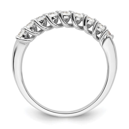 14k White Gold 1/2 carat Lab Grown Diamond VS/SI+ G+ Nine Stone Complete Fashion band