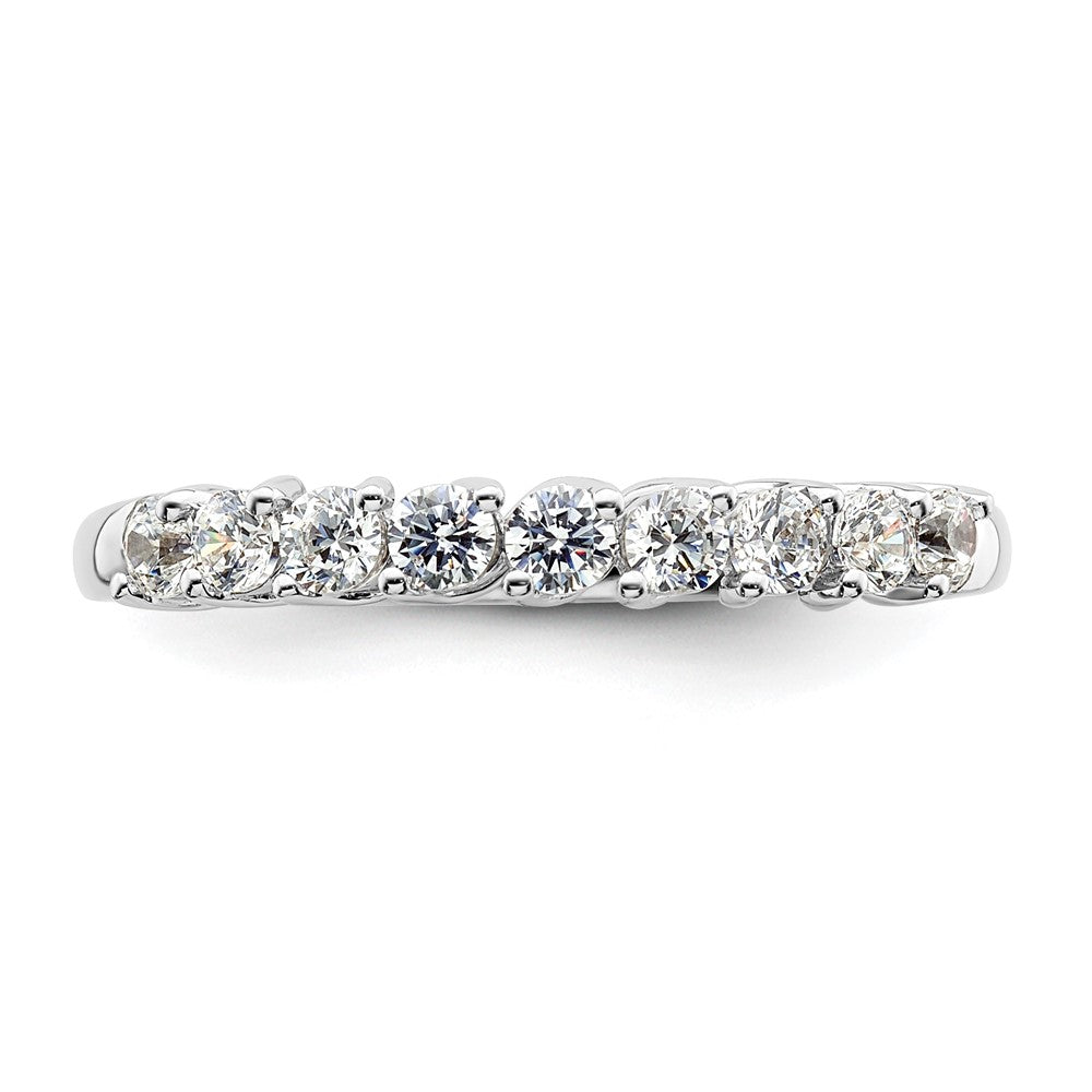 14k White Gold 1/2 carat Lab Grown Diamond VS/SI+ G+ Nine Stone Complete Fashion band