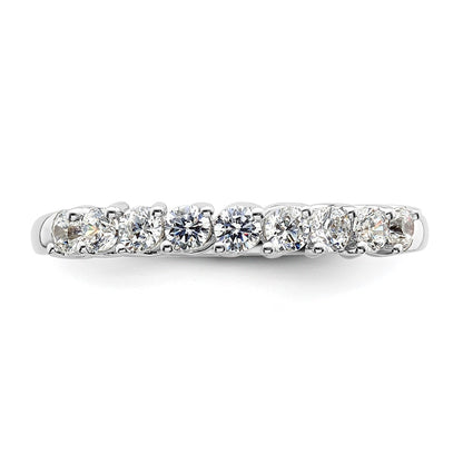 14k White Gold 1/2 carat Lab Grown Diamond VS/SI+ G+ Nine Stone Complete Fashion band