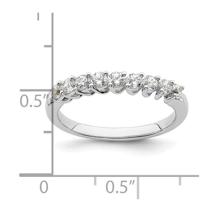 14k White Gold 1/2 carat Lab Grown Diamond VS/SI+ G+ Nine Stone Complete Fashion band