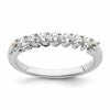 14k White Gold 1/2 carat Lab Grown Diamond VS/SI+ G+ Nine Stone Complete Fashion band