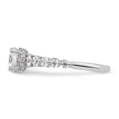 14k White Gold 3/4 carat Lab Grown Diamond VS/SI+ G+ 3/4 carat Center Round Semi Mount Solitaire Engagement Ring