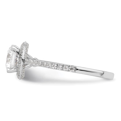 14K White Gold Vintage Halo (Holds 1 carat (6.5mm) Round Center) 1/3 carat Diamond Semi-mount Engagement Ring