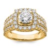 14k 1 1/3 carat Lab Grown Diamond VS/SI+ G+ 1 carat Center Round Semi Mount Engagement Ring