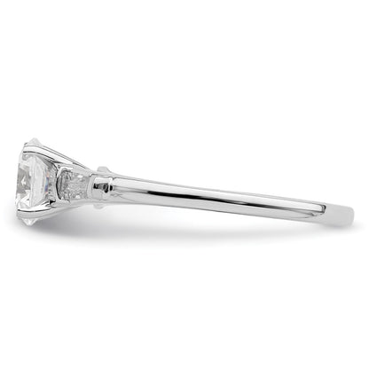 14K White Gold Semi-Mount Including 2-Baquette Side Stones Diamond Engagement Ring
