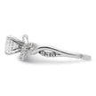 14k White Gold Twist (Holds 5/8 carat (5.8mm) Round Center) 1/4 carat Diamond Semi-mount Engagement Ring