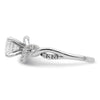 14k White Gold Twist (Holds 5/8 carat (5.8mm) Round Center) 1/4 carat Diamond Semi-mount Engagement Ring