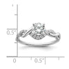 14k White Gold Twist (Holds 5/8 carat (5.8mm) Round Center) 1/4 carat Diamond Semi-mount Engagement Ring