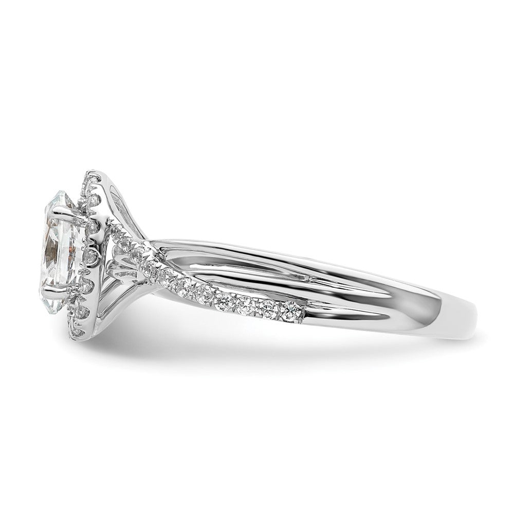 14k White Gold 1 carat Certified Lab Grown Diamond VS/SI+ G+ Round Complete Bypass Engagement Ring
