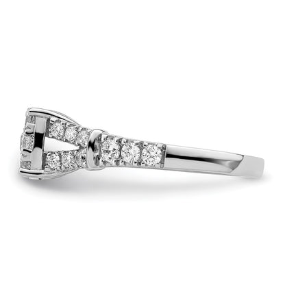 14k White Gold 1 carat Lab Grown Diamond VS/SI+ G+ Complete Cluster Engagement Ring