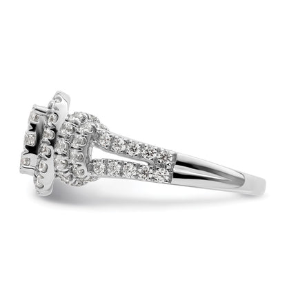14k White Gold 1 1/2 carat Lab Grown Diamond VS/SI+ G+ Complete Cluster Engagement Ring