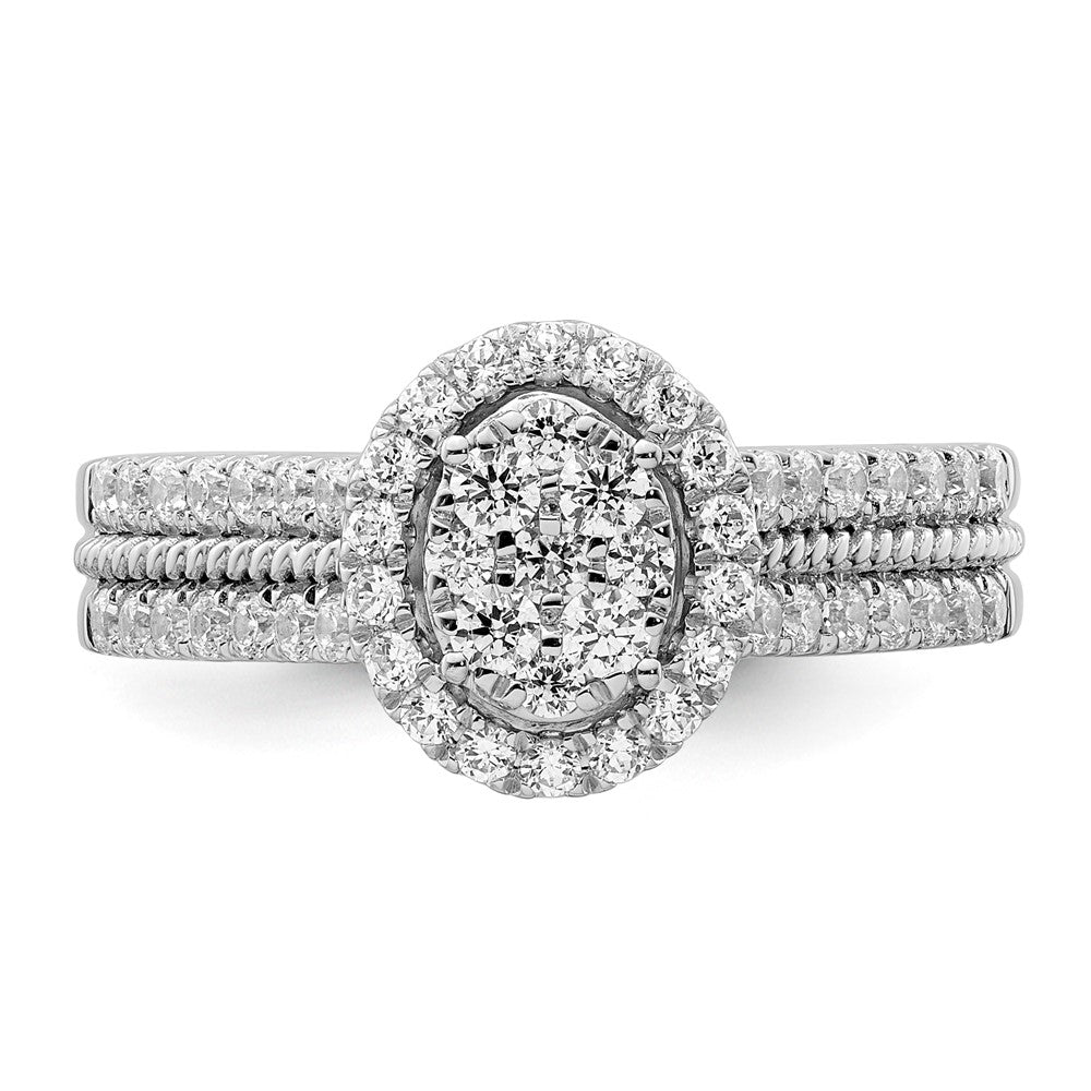 14K White Gold Lab Grown Diamond VS/SI+ G+ Cluster Ring