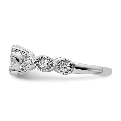 14k White Gold 3/4 carat Lab Grown Diamond VS/SI+ G+ Complete Cluster Engagement Ring