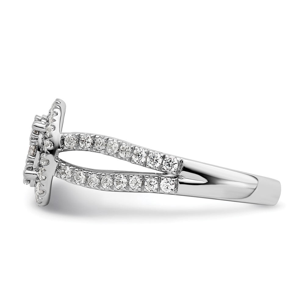 14K White Gold Lab Grown Diamond VS/SI+ G+ Cluster Ring