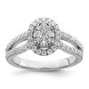 14K White Gold Lab Grown Diamond VS/SI+ G+ Cluster Ring