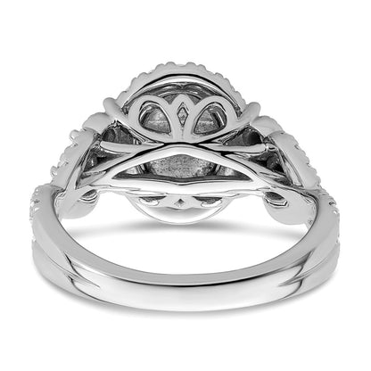 14k White Gold 1 carat Lab Grown Diamond VS/SI+ G+ Complete Cluster Engagement Ring