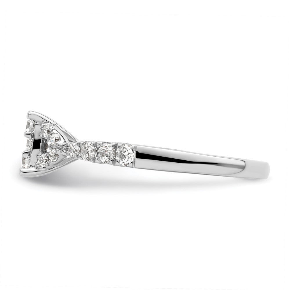 14k White Gold 3/4 carat Lab Grown Diamond VS/SI+ G+ Complete Cluster Engagement Ring