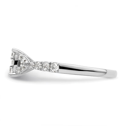 14k White Gold 3/4 carat Lab Grown Diamond VS/SI+ G+ Complete Cluster Engagement Ring