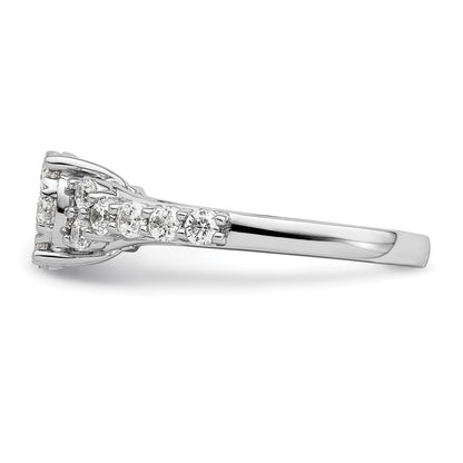 14k White Gold 1 carat Lab Grown Diamond VS/SI+ G+ Complete Cluster Engagement Ring