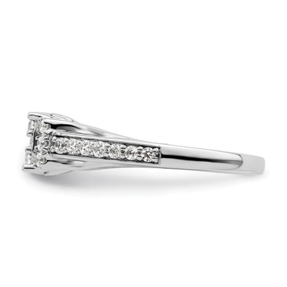 14k White Gold 3/4 carat Lab Grown Diamond VS/SI+ G+ Complete Cluster Engagement Ring
