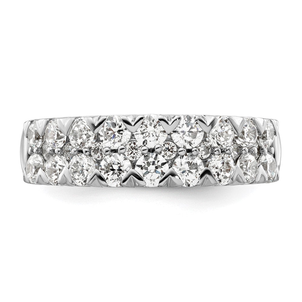 14k White Gold 1 1/2 carat Lab Grown Diamond VS/SI+ G+ Complete Double Row Fashion Band