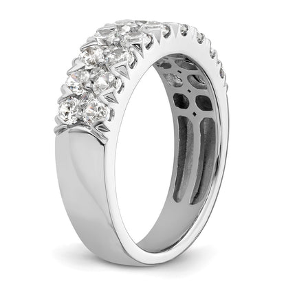 14k White Gold 1 1/2 carat Lab Grown Diamond VS/SI+ G+ Complete Double Row Fashion Band