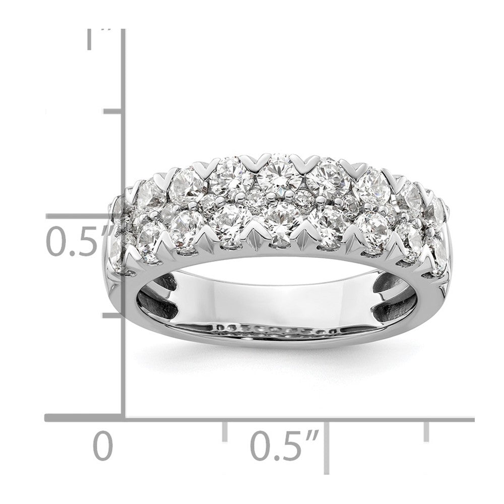 14k White Gold 1 1/2 carat Lab Grown Diamond VS/SI+ G+ Complete Double Row Fashion Band