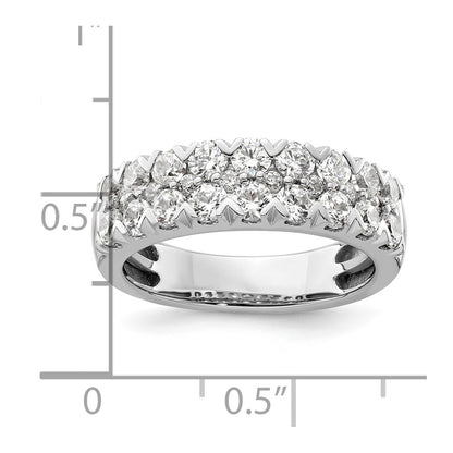 14k White Gold 1 1/2 carat Lab Grown Diamond VS/SI+ G+ Complete Double Row Fashion Band