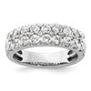 14k White Gold 1 1/2 carat Lab Grown Diamond VS/SI+ G+ Complete Double Row Fashion Band