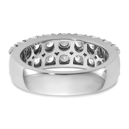 14k White Gold 2 carat Lab Grown Diamond VS/SI+ G+ Complete Double Row Fashion Band