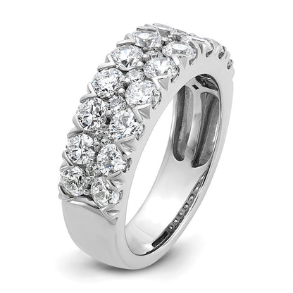 14k White Gold 2 carat Lab Grown Diamond VS/SI+ G+ Complete Double Row Fashion Band