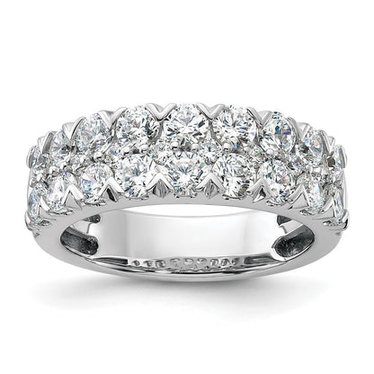14k White Gold 2 carat Lab Grown Diamond VS/SI+ G+ Complete Double Row Fashion Band