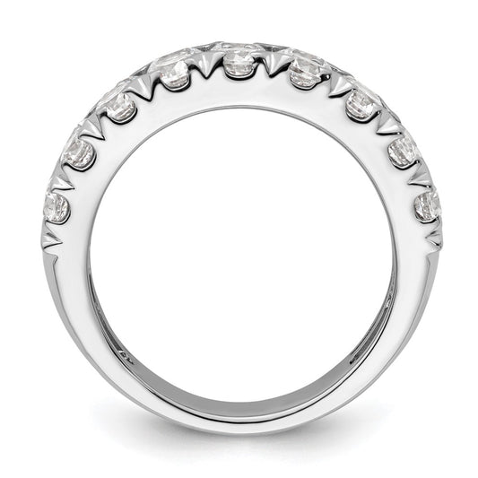 14k White Gold 2 7/8 carat Lab Grown Diamond VS/SI+ G+ Complete Double Row Fashion Band