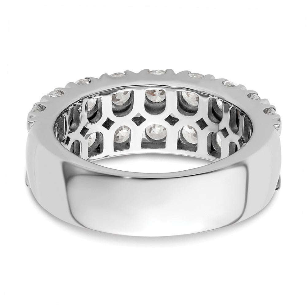 14k White Gold 2 7/8 carat Lab Grown Diamond VS/SI+ G+ Complete Double Row Fashion Band
