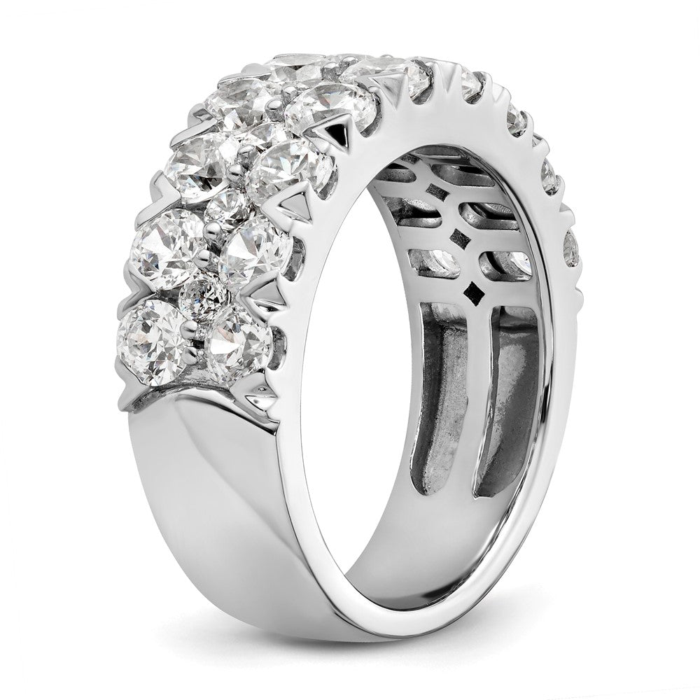 14k White Gold 2 7/8 carat Lab Grown Diamond VS/SI+ G+ Complete Double Row Fashion Band