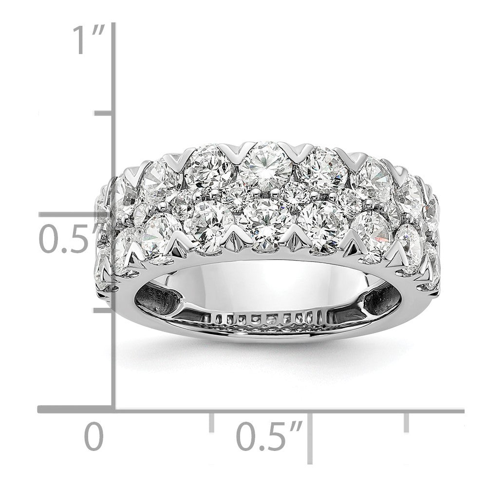 14k White Gold 2 7/8 carat Lab Grown Diamond VS/SI+ G+ Complete Double Row Fashion Band