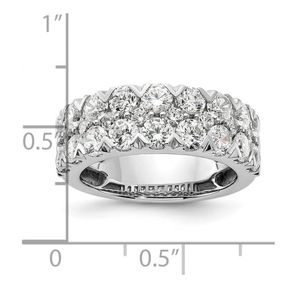 14k White Gold 2 7/8 carat Lab Grown Diamond VS/SI+ G+ Complete Double Row Fashion Band