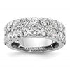 14k White Gold 2 7/8 carat Lab Grown Diamond VS/SI+ G+ Complete Double Row Fashion Band