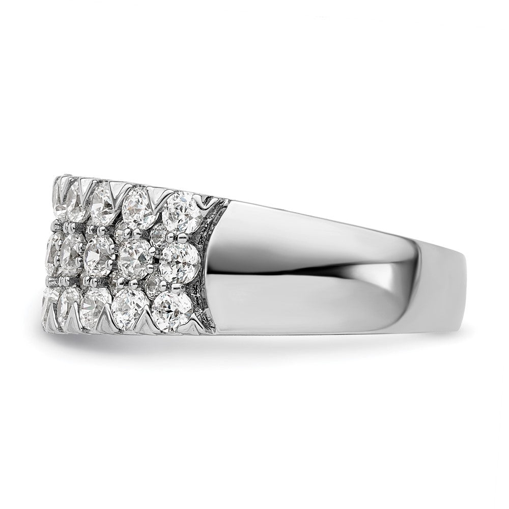 14k White Gold 1 1/2 carat Lab Grown Diamond VS/SI+ G+ Complete Triple Row Fashion Band