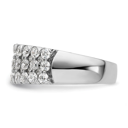14k White Gold 1 1/2 carat Lab Grown Diamond VS/SI+ G+ Complete Triple Row Fashion Band