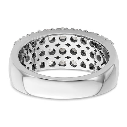 14k White Gold 1 1/2 carat Lab Grown Diamond VS/SI+ G+ Complete Triple Row Fashion Band