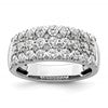 14k White Gold 1 1/2 carat Lab Grown Diamond VS/SI+ G+ Complete Triple Row Fashion Band