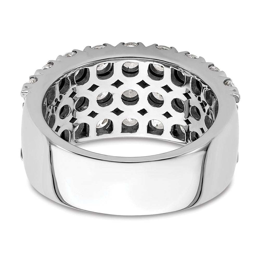 14k White Gold 3 carat Lab Grown Diamond VS/SI+ G+ Complete Triple Row Fashion Band