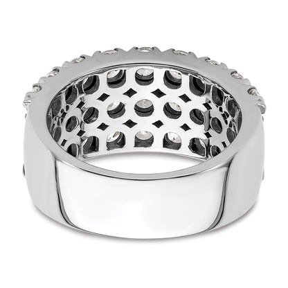 14k White Gold 3 carat Lab Grown Diamond VS/SI+ G+ Complete Triple Row Fashion Band